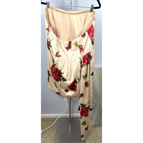 Katie May Chasing Dawn Floral Ruched Draped Strapless Mini Dress Size 3X - Picture 8 of 10